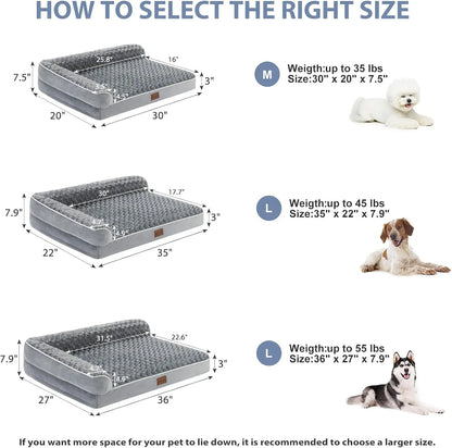 Orthopedic Dog Bed for Large Dogs – Waterproof Sofa-Style Bed with Removable Washable Cover, Non-Slip Base & Joint Support