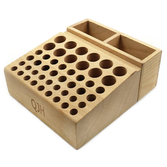 Wooden Leather Tool Organizer Rack, front view